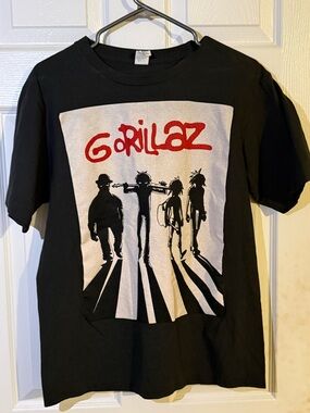 Vintage Gorillaz Band Clockwork Orange Graphic T-Shirt Grey Large